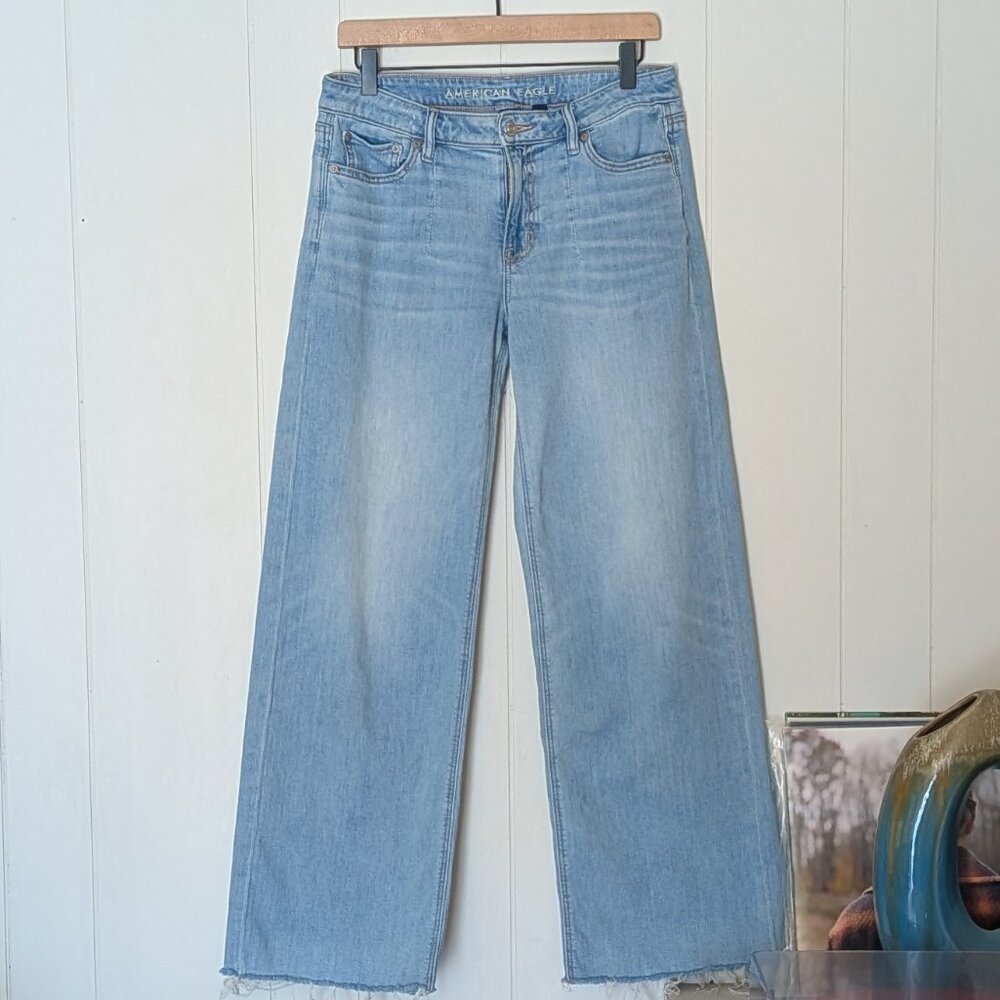 American Eagle Outfitters Light Blue Wide Leg Jeans